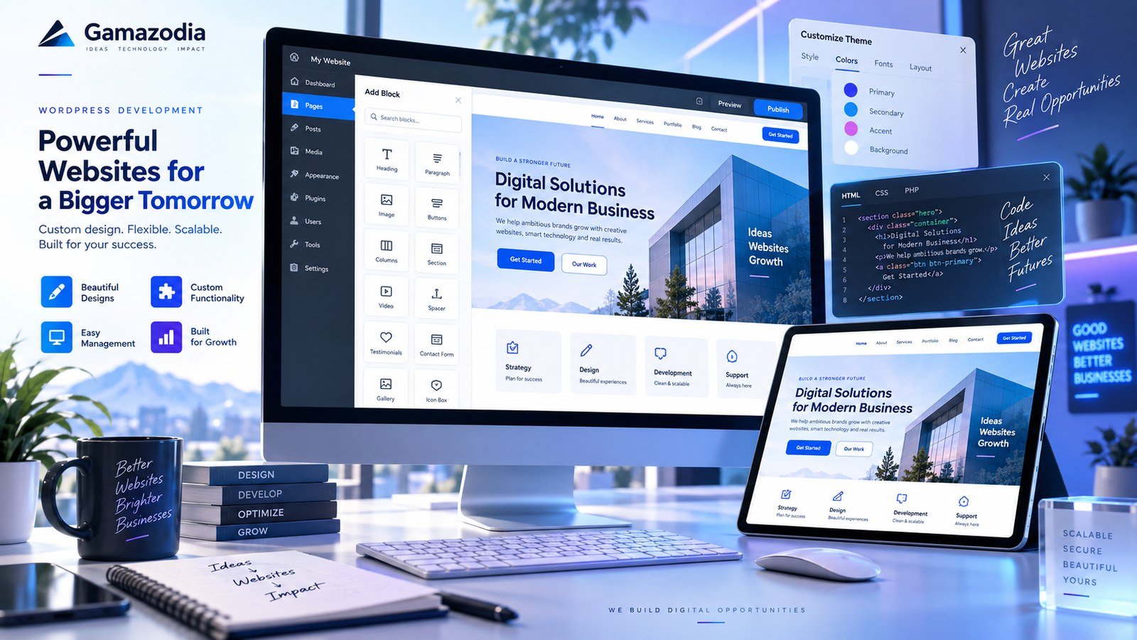 WordPress Solutions interface example